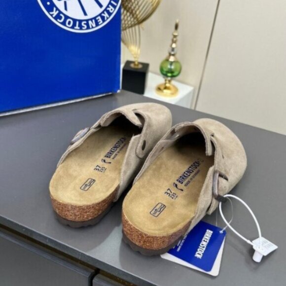 NWT Birkenstock Boston taupe suede mule clogs - Picture 4 of 8